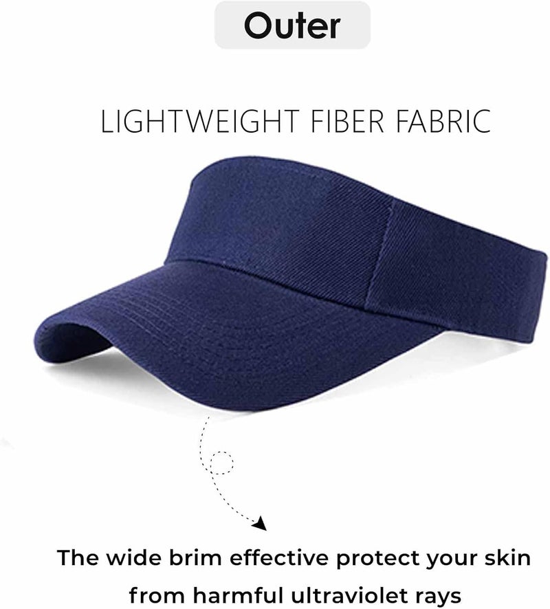 AZJ Store Sun Visor Hats for Women Men Adjustable UV Protection Outdoor Sports Golf Running Sun Caps - Image 2